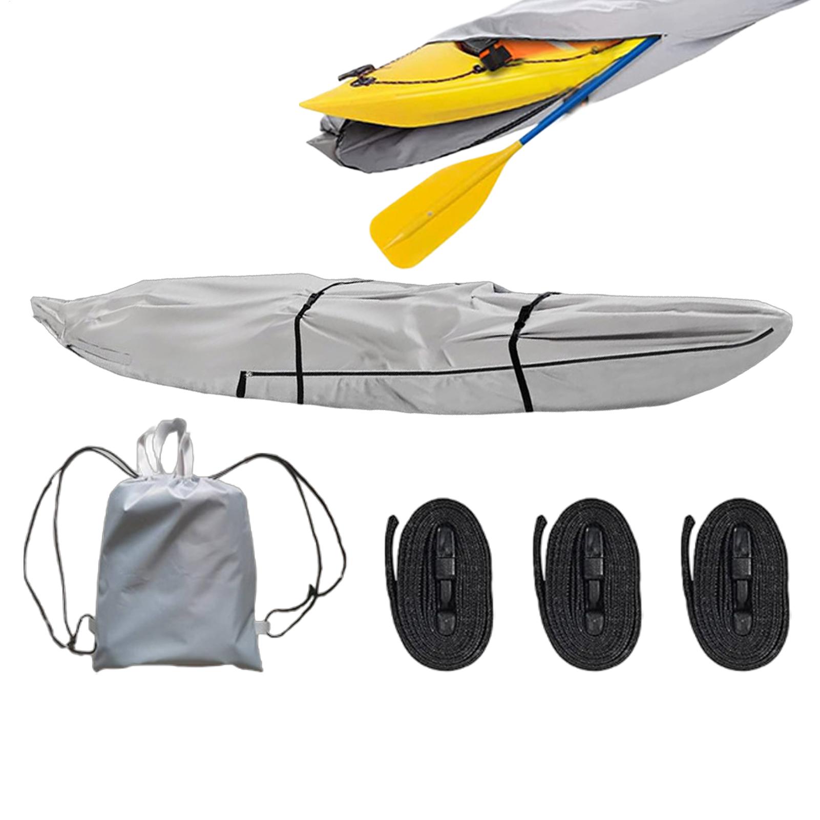Fishing Boat Cover - カヤックカバー 420D オックスフォード高耐久 UV 耐性防水ラップカヤック保護カバー屋内屋外釣りボートカヌー用