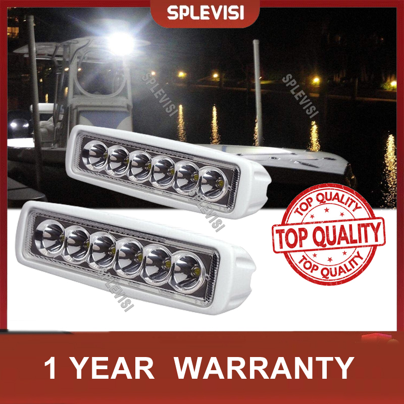 Fishing Boat Navigation Light - 防水デッキマリンスプリットトップ,ボートライト,白,ポンツーン釣り,12v,6 LED,ip67,2個