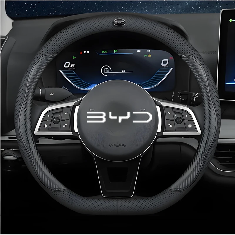 Fishing Boat Steering Wheel - 38cm D型レザーカーステアリングホイールカバー、BYD Atto 3、Dolphin、Seal、Sea Lion、05、Destroyer、05、Han、Tang-i Luxuryに適しています。