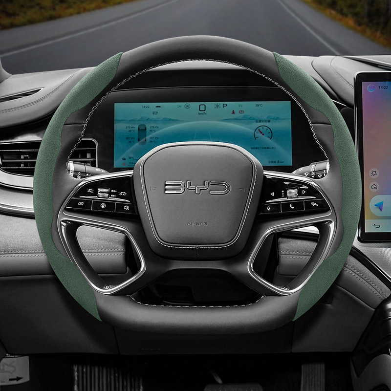 Fishing Boat Steering Wheel - Byd 滑り止めバックルセグメント化スエードステアリングホイールカバーに適しています Dolphin Mini Seal Atto