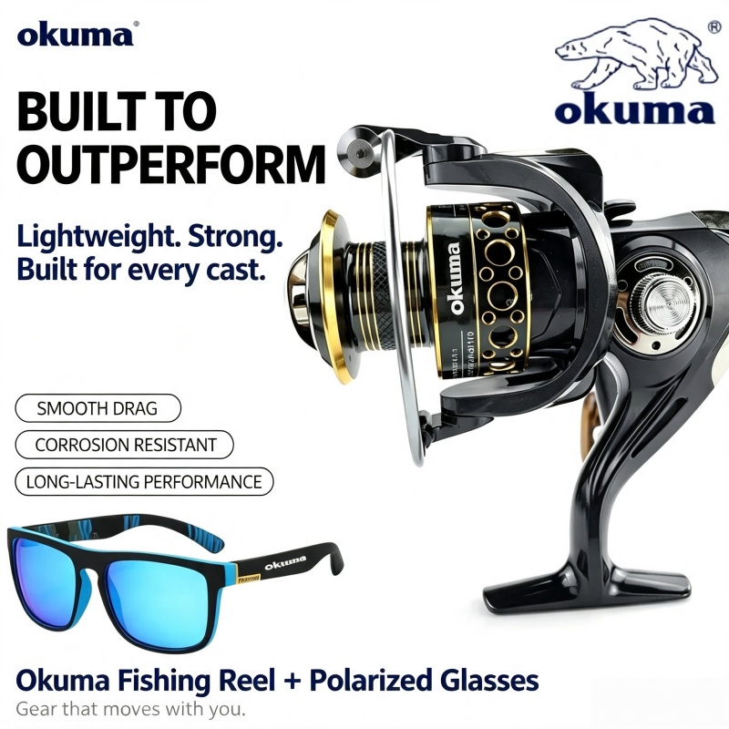 Fishing Boat Steering Wheel - OKUMA-スピニングリール、メタル超軽量釣りリール、釣り道具、釣り用ホイール、最大制動力18KG、2026