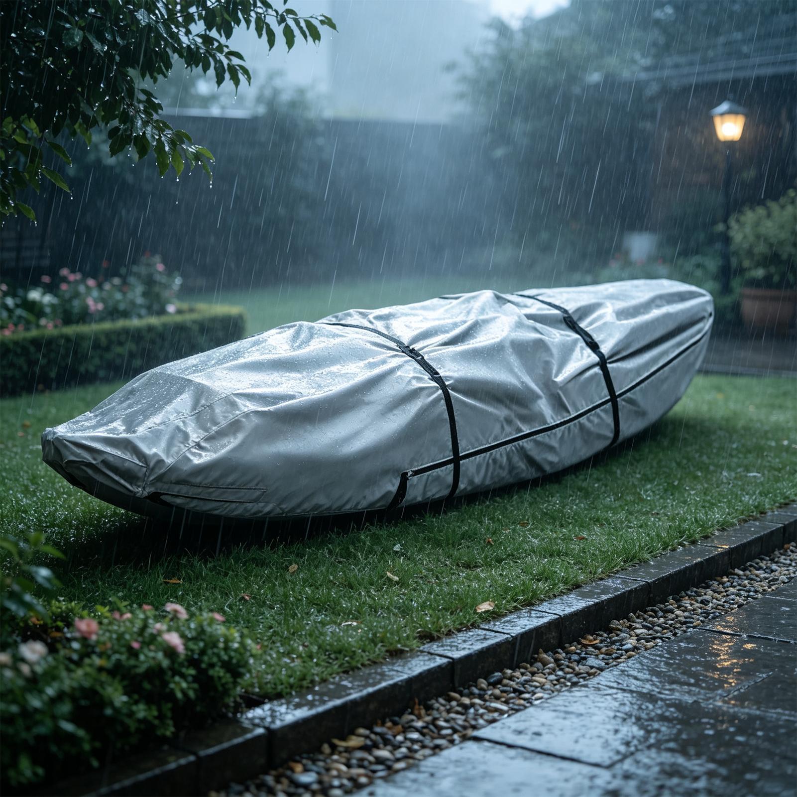 カヤックカバー 屋外保管用 高耐久性 UV耐性 420D オ - Fishing Boat Cover のレビューと価格