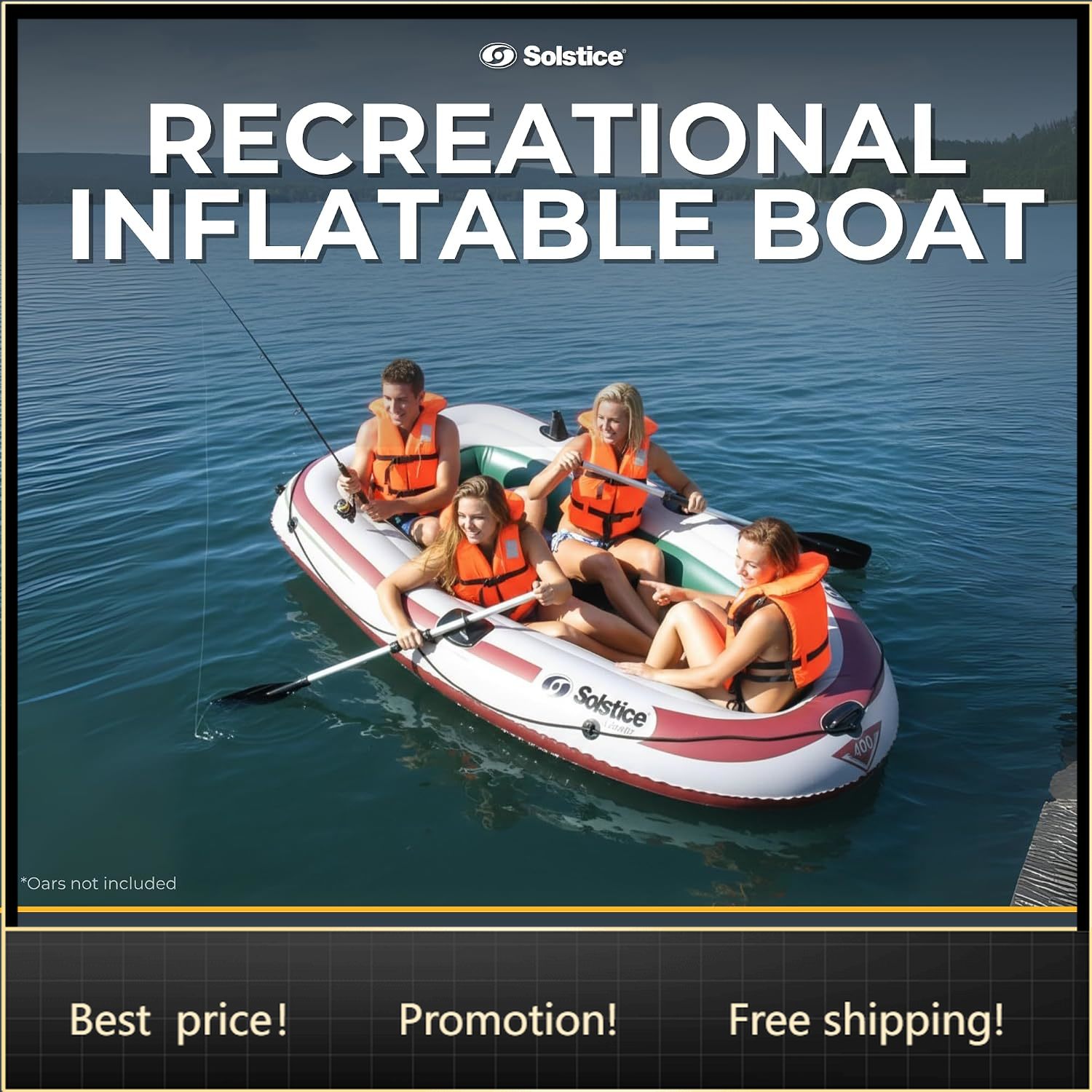 ベストセラーSolstice Voyager 4人用インフレ - Fishing Boat Oar のレビューと価格