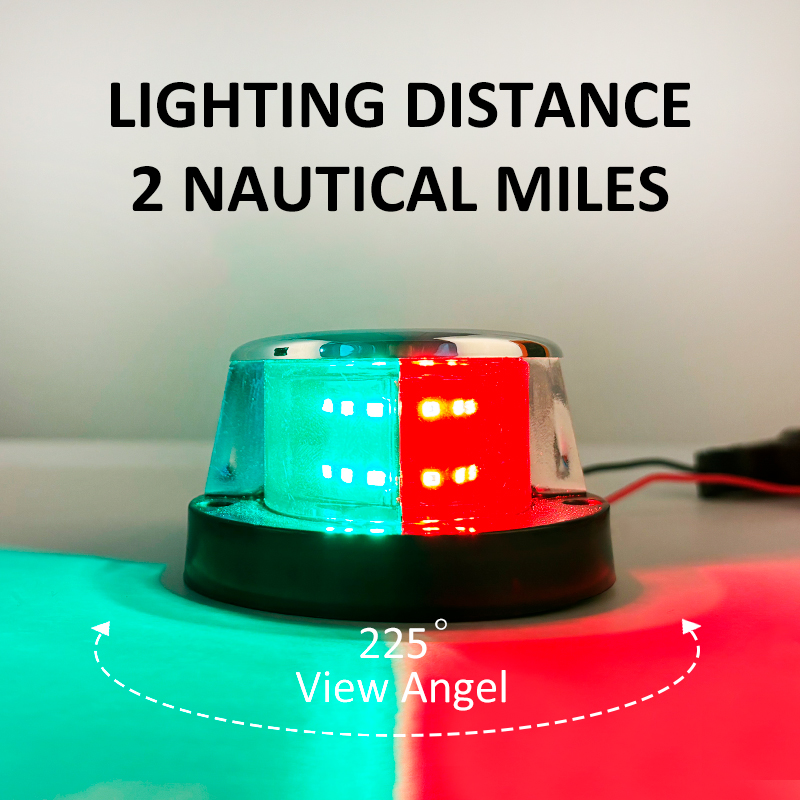 12V LED マリンナビゲーションライト 2 色赤緑白バウ - Fishing Boat Navigation Light のレビューと価格